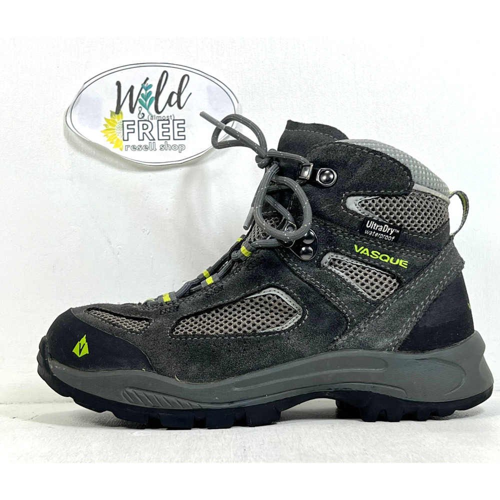 Vasque Unisex Kids Breeze WP 2.0 Gray Lace Up Hiking Boot Shoe